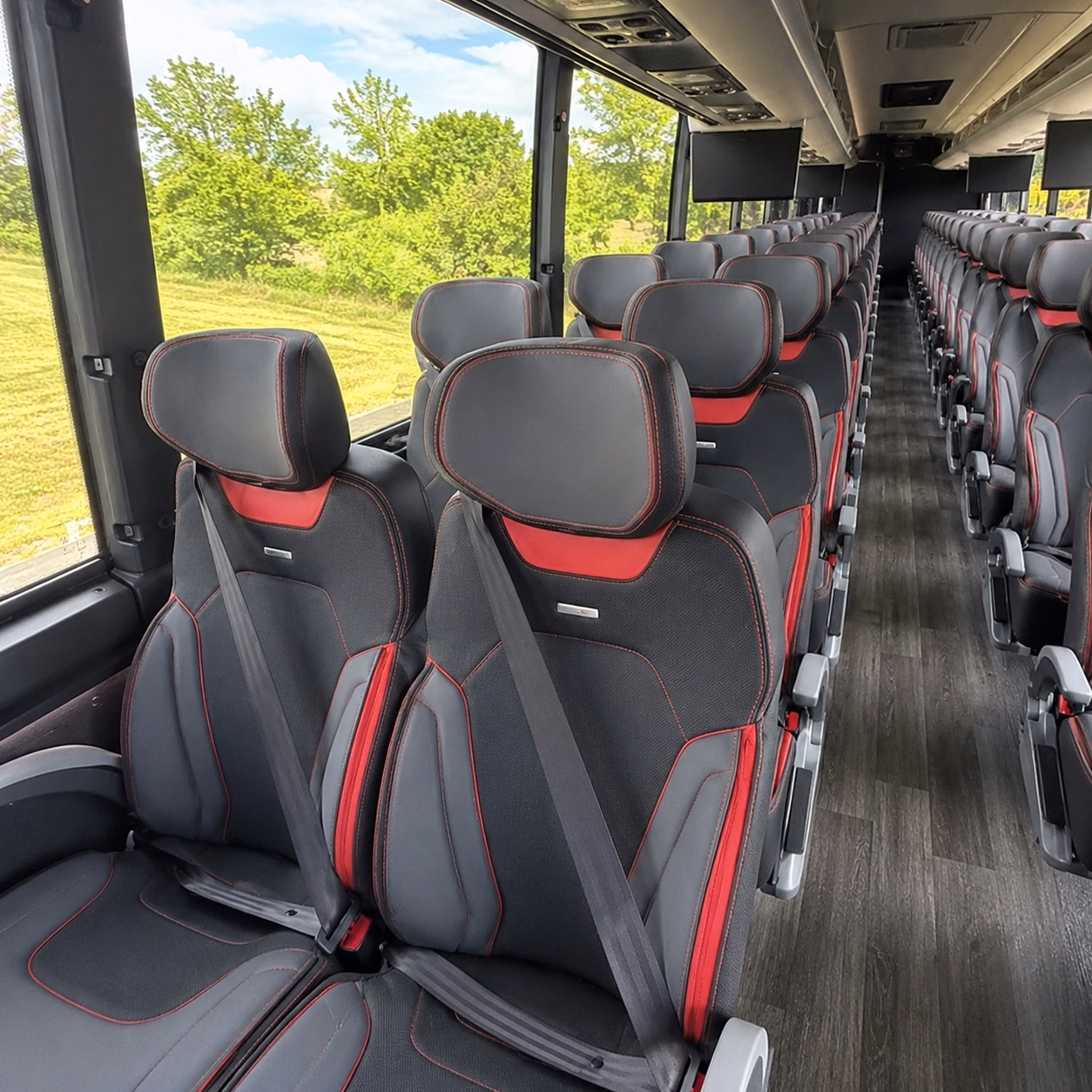 56 passenger charter bus interior