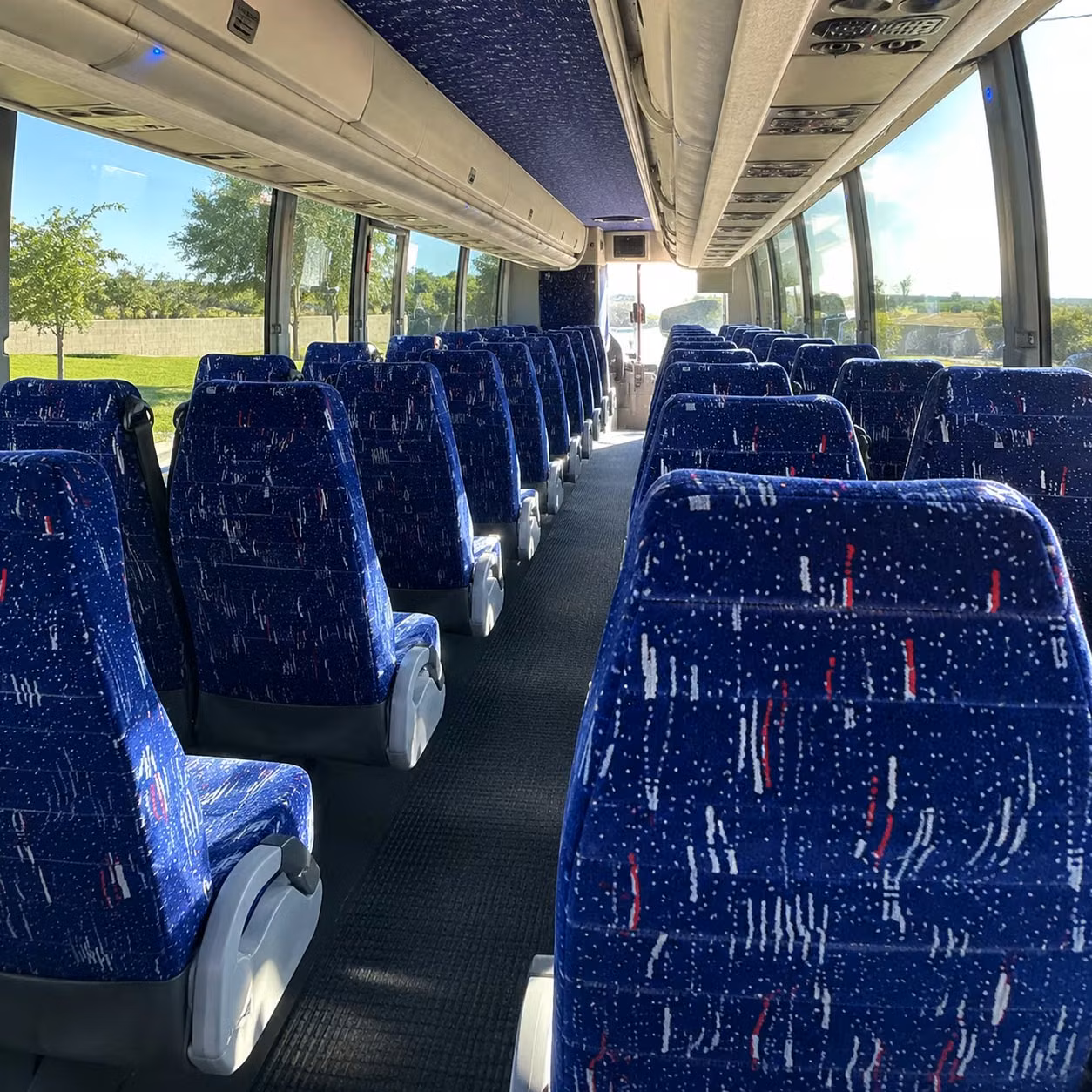 overland park charter bus rental interior